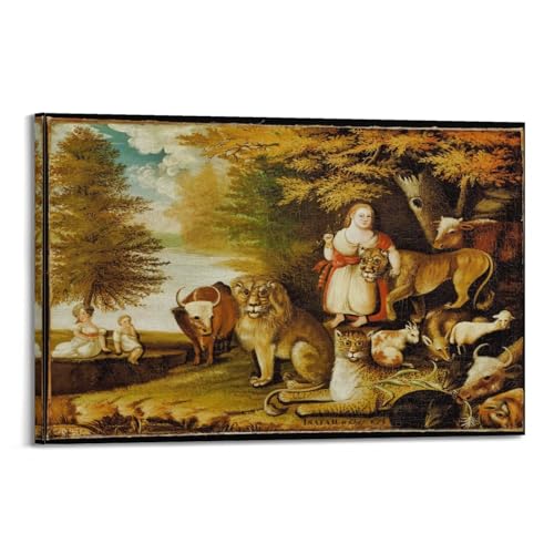 Poster Peaceable Kingdom Edward Hicks art mural decoratif toile 60x90