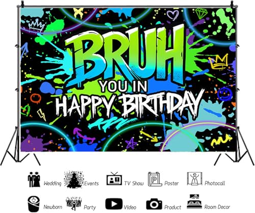 Fondo Fotográfico Neon Bruh It's My Birthday 7x5ft miniatura 2