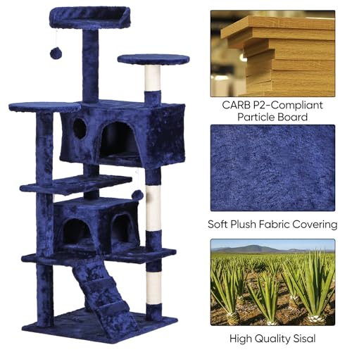 Torre para gatos multi-nivel de 54 pulgadas con rascadores miniatura 2