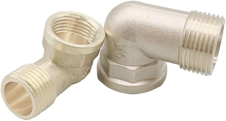 Pipe connector, Female X Male Thread 90 Deg Brass Elbow Pipe Fitting Connector, for Home Garden Copper Adapter Accessories(1/4")