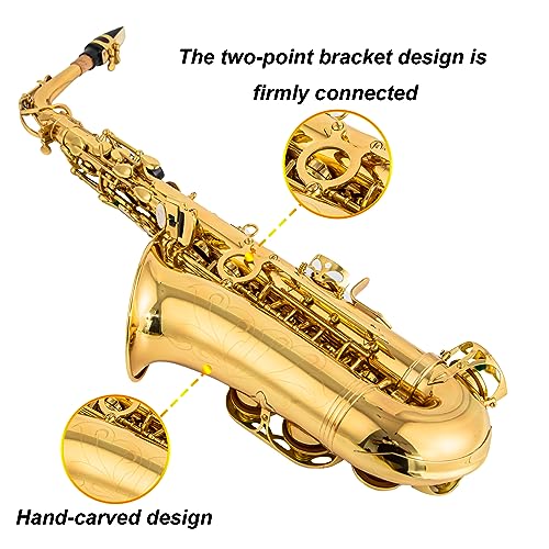 Cadway Alto Saxophone Eb beginner Saxophone includes brush canvas suitcase glove whistle piece cork plaster wipe cloth neck strap and other accessories (Gold) by CADWAY - Used condition - Image 4