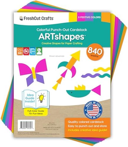 ARTshapes 840 pc Creative Paper Shapes Pack with 70+ Idea Guide -...