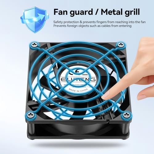 Miniatura 7 de ELUTENG Ventilador USB C 2 en 1 de Doble Fila de 80 mm, 5V, Doble Tipo C con 8 Patas que Absorben los Golpes, 3 Velocidades Ajustables para PS5, PS4, PC, Portátil, Router