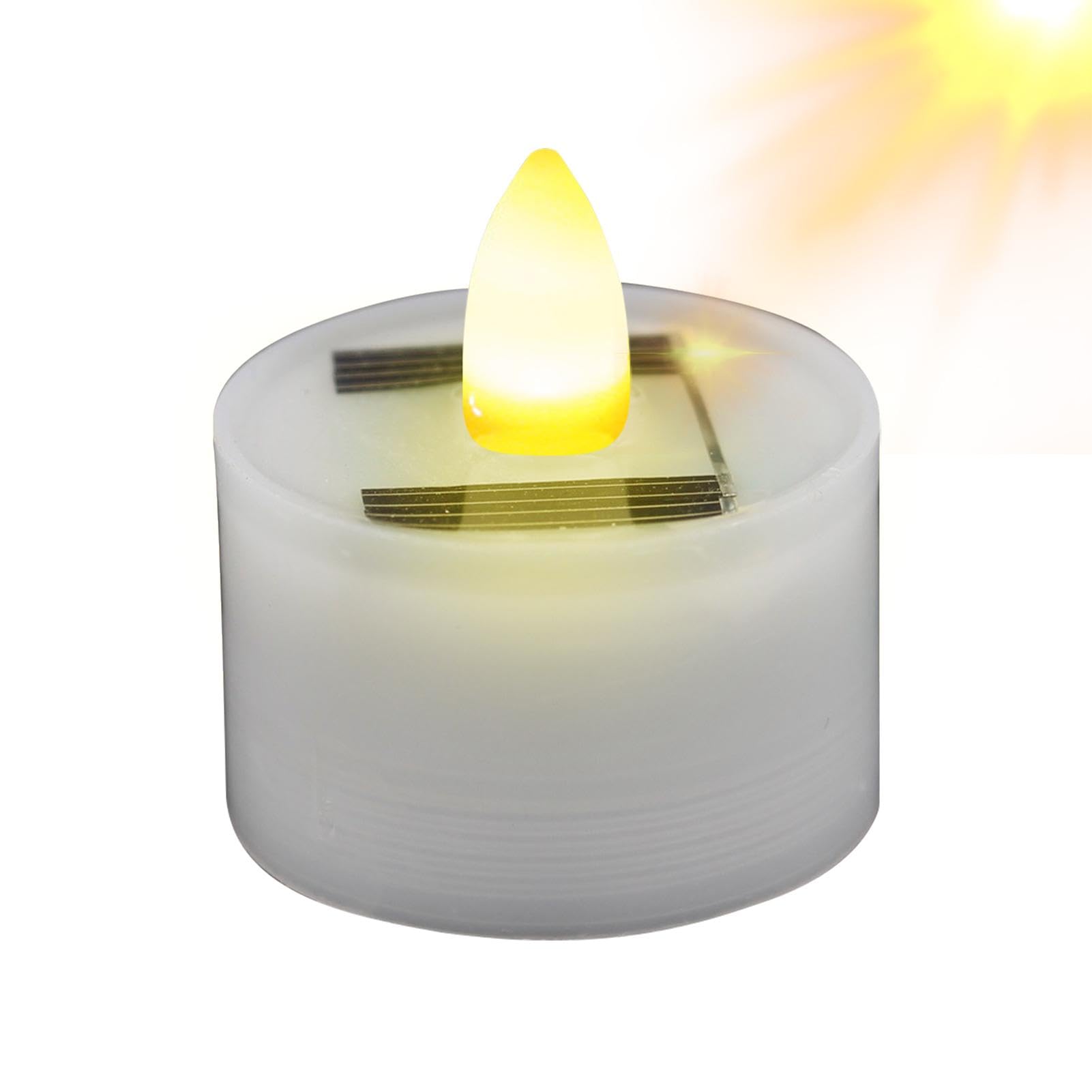 Solar Powered LED Candle Lights, Flameless TeaLights Candles, Battery Operated Flickering LED Tea Lights Votive Candles Outdoor Waterproof Candles for Christmas Outdoor Halloween Wedding Decoration