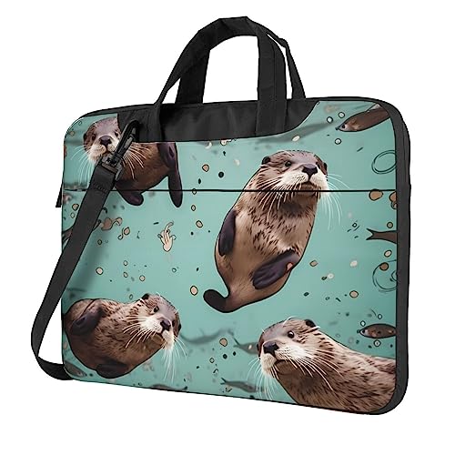 Sac à bandoulière loutres pour ordinateur portable - Mallette de transport imprimée