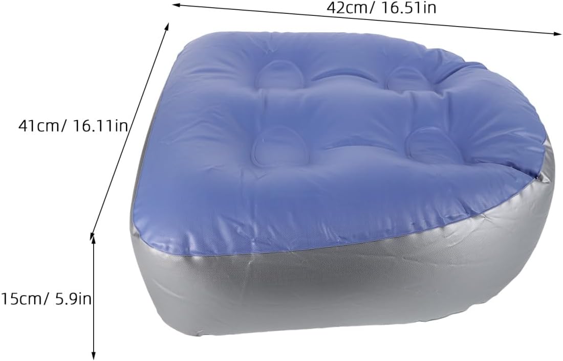 Homsfou Inflatable Bathtub Cushion with Suction Cups Portable Bath Seat Cushion for Spa and Hot Tub Adjustable Comfort Inflatable Shower Bench Seat 2 Pack Sky Blue 16.53X16.14X5.90In