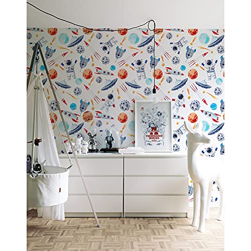 Papier peint astronaute galaxy lavable pour masquer les défauts