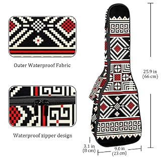 Sac à dos pour ukulélé - Motif floral ukrainien - Imperméable - Avec bretelles réglables – Image 4