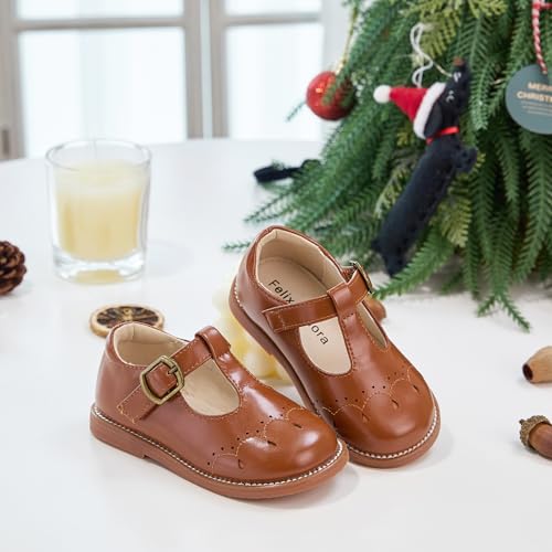 Felix & Flora Toddler Girl Mary Jane Dress Shoes - School Oxford Flats for Girl Party Shoes.4