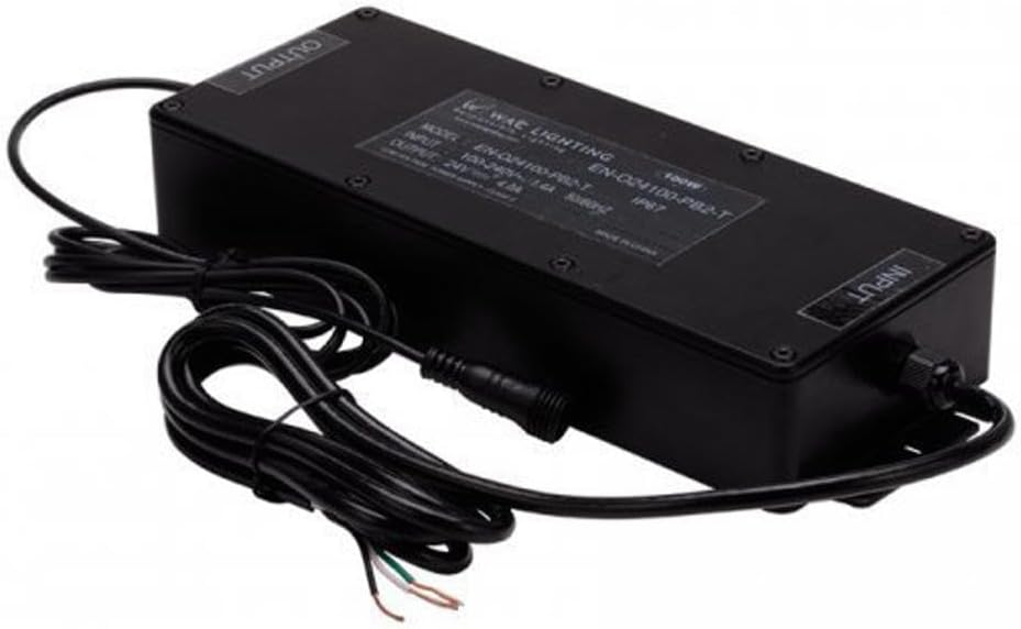 WAC Lighting EN-24100-277-RB2-T Remote Enclosed Electronic Transformer 277V Input 24V Output 100 Watt, Black