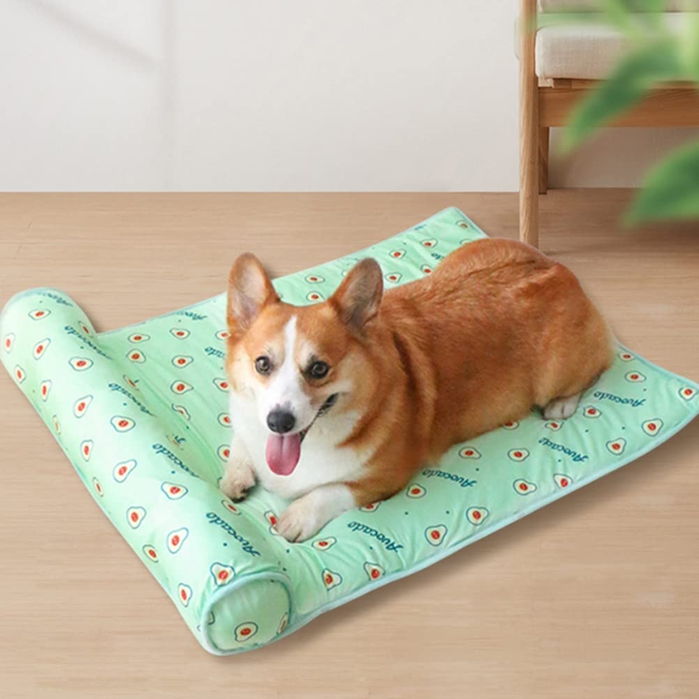 spier Tapis rafraîchissant en Soie glacée pour Animal Domestique - pour Chien et Chat - 60 x 40 cm (Banane Bleue)