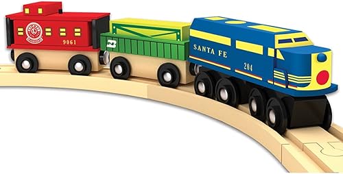 Miniatura 7 de MasterPieces Lionel Santa Fe Cargo - Juego de tren de madera de 3 piezas, con licencia oficial para niños y niños