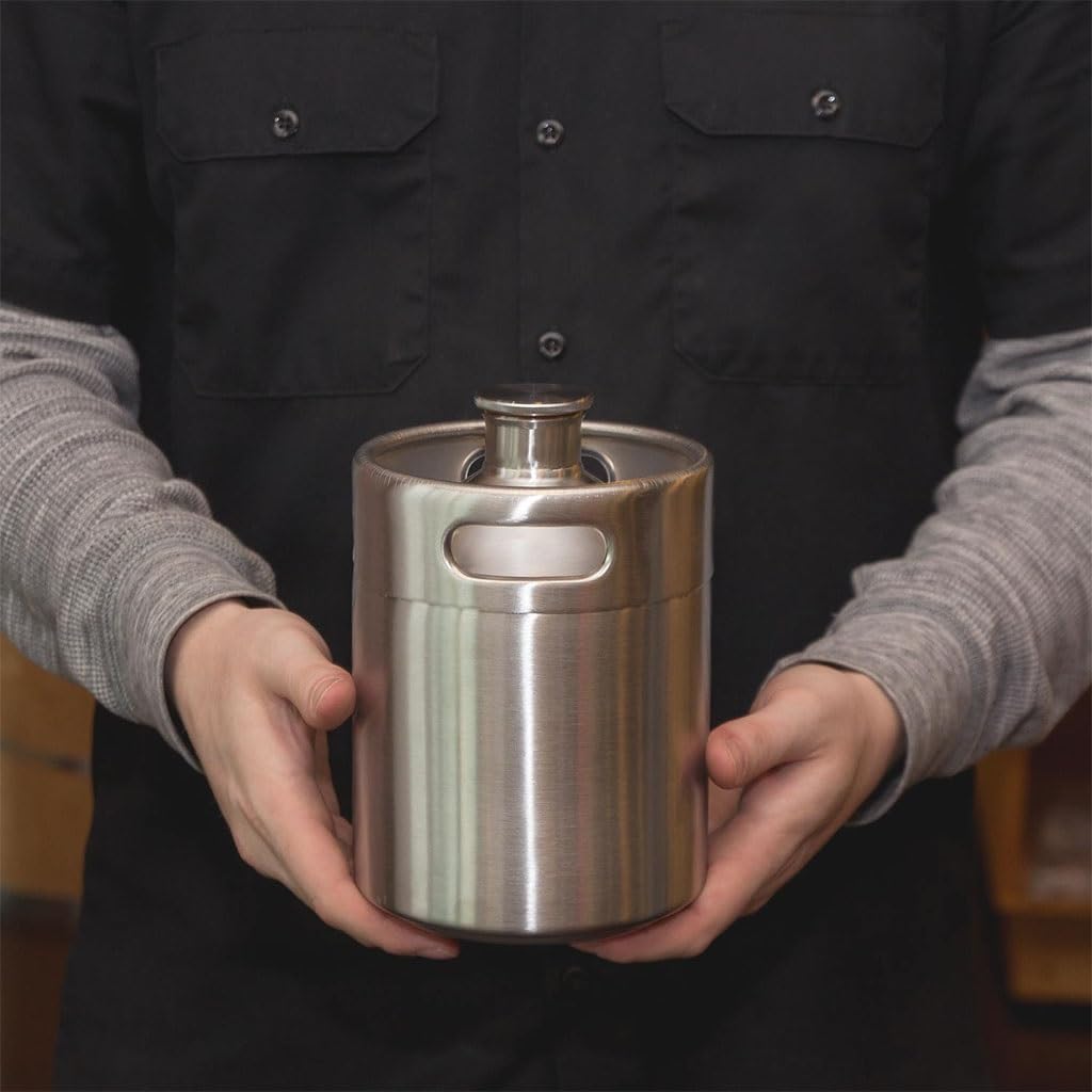CKSEKD 1 Pz in Acciaio Inox 2L 3.6L 4L 5L Mini Barile di Birra Growler Commestibile Barile di Birra Acciaio La Scelta Migliore for La Birra Fatta in Casa Barile (Size : 5L 17.5x29.5cm)
