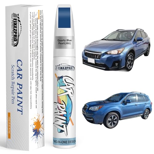 Image of J8U Quartz Blue Pearl Touch Up Paint for Subaru, Color Exact Match Car Paint Scratch Repair Remover Pen Kit Quick & Easy Fix Vehicle Chips and Automotive Nicks Scuff