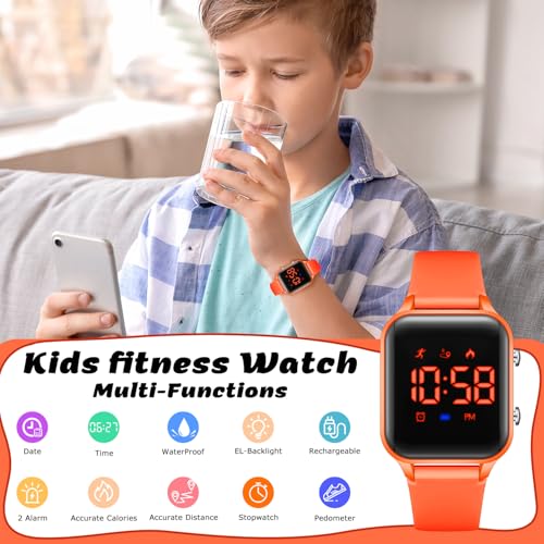 Image of LAVAREDO Kids Digital Watches for Boys Girls,Waterproof Sport Watch with Pedometer Stopwatch Vibration Alarm for Ages 5-13,No App Fitness Tracker Watch for Kids Teens Birthday Gifts