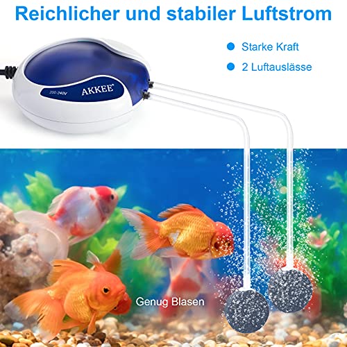 AKKEE Pompa ad aria per acquario, 4.5 W, super