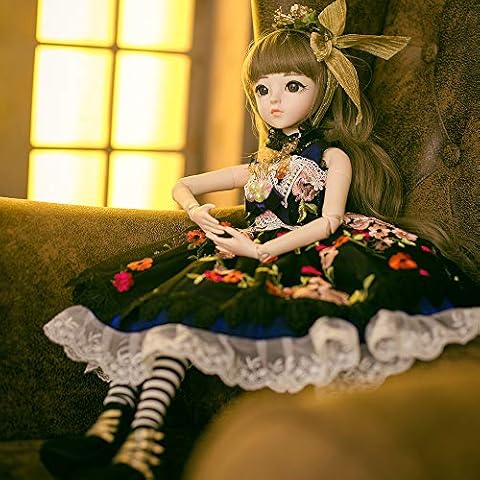 UCanaan BJD Doll, 1/3 SD Dolls 24 Inch 18 Ball Jointed Doll DIY Toys with Clothes Outfit Shoes Wig Hair Makeup, Best Gift for Girls (Maude) Cover