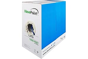 NavePoint Cat6 (CCA) 1000 ft Blue Solid Bulk Ethernet Cable