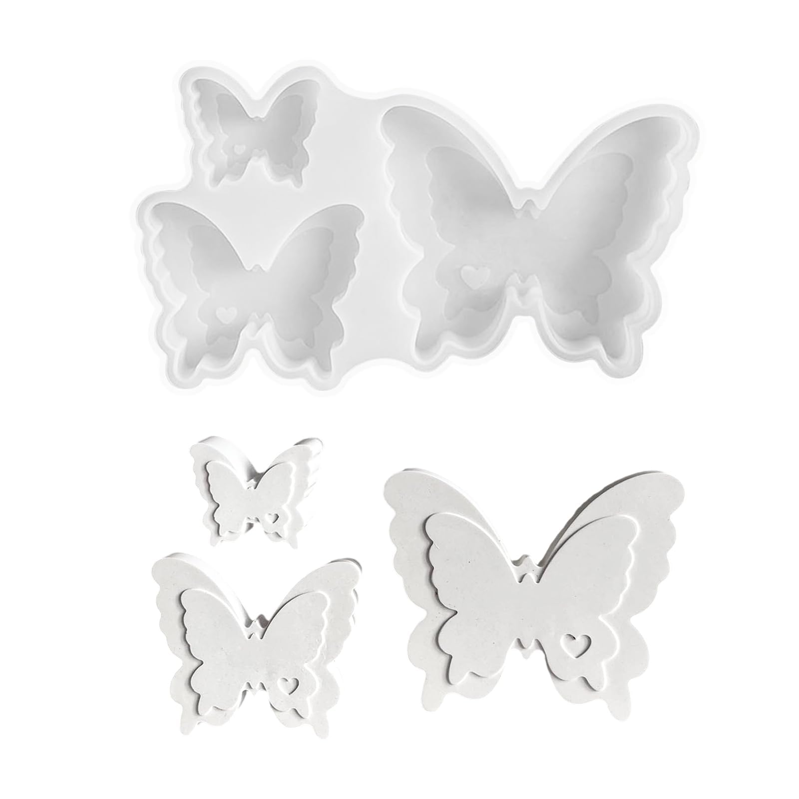 GIUSOBG Silikonformen Gießformen Ostern, 3 Stück Schmetterli