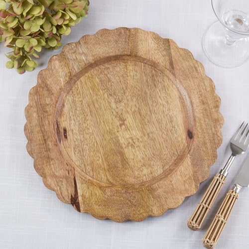 Platos Decorativos de Madera Mango SARO Lifestyle Set 4 miniatura 4