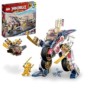LEGO NINJAGO Soraâs Transforming Mech Bike Racer Building Toys for Kids, Featuring a Mech Ninja Bike Racer, a Baby Dragon and 3 Minifigures, Gift for Kids Aged 8+, 71792