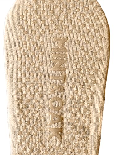 Image of Mint & Oak Pilates Socks with Grips for Women, Ankle Length Non-Slip Yoga Socks, Cotton Ideal For Yoga, Pilates, Gym, Workout, Cute Women's Gift