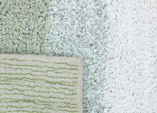 Image of THE HOME TALK Cotton Regular Bathmats | Water Absorbent Runners | Floor Mats /Rugs for Kitchen, Bathroom | Ultra Soft Mats | Non-Slip | Pack of 2 | 35 X 50 cm | Green