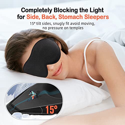LitBear Sleep Mask for Side Sleeper Women Men, Eye Mask for Sleeping Light Blocking, 3D Contoured Cup Sleeping Mask, Soft Breathable Sleep Eye Mask with Adjustable Elastic Strap for Flight Nap by LitBear - Image 2
