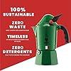 Bialetti Moka Express Alpina Stovetop Espresso Maker Iconic Italian Moka Pot for Espresso Coffee, 3 Espresso Cups (4.3 oz / 130 mL), Aluminum, Green