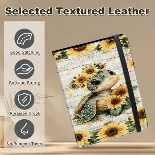 Image of Photo Album 4x6 120 Photos with Strong Elastic Band, Sunflower Turtle | Large Capacity Premium Leather Picture Album, Portable Wallet Albums Photo Book for Family Anniversaries Wedding Baby