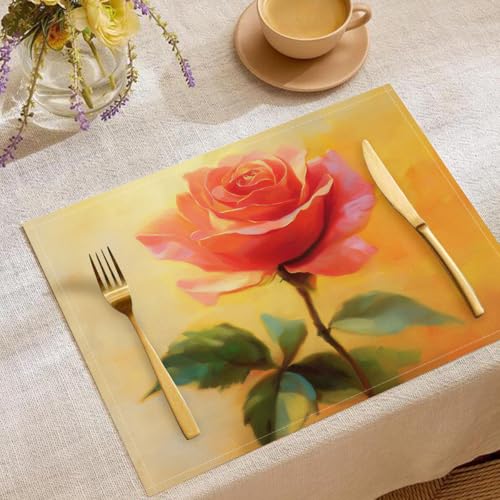 Sets de table lavables fleurs rose pour préserver votre table des taches - 2