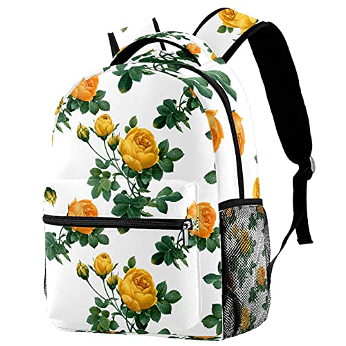 Sac d'école pour filles et garçons grand format motif fleurs de Noël blanches rouge