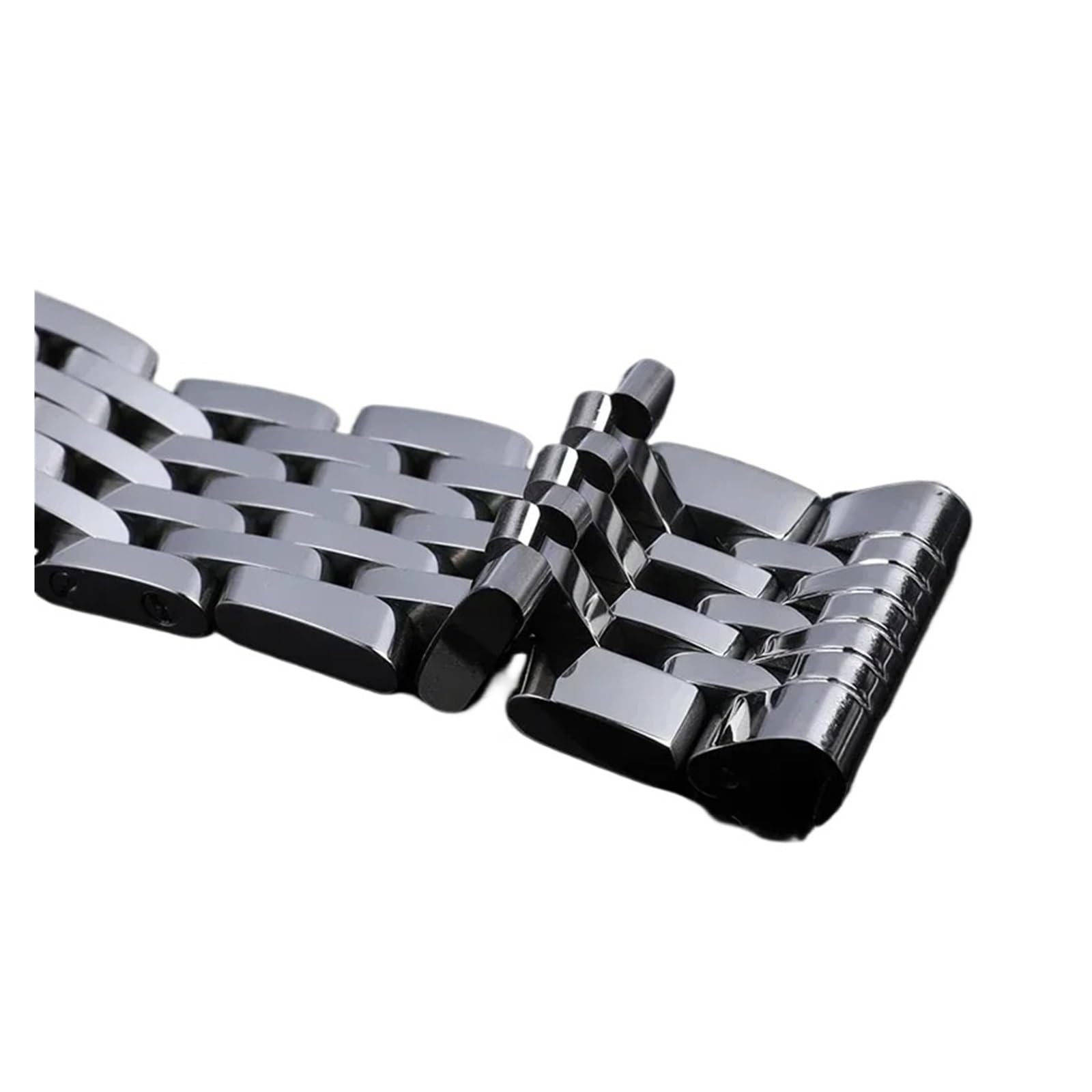 Bracelet de Montre en Acier Inoxydable 22/24 mm, 7 Perles, Compatible avec Les Bracelets Breitling, Compatible avec Les Bracelets Navitimer/Avenger, Boucle déployante et extrémité Plate(22mm)