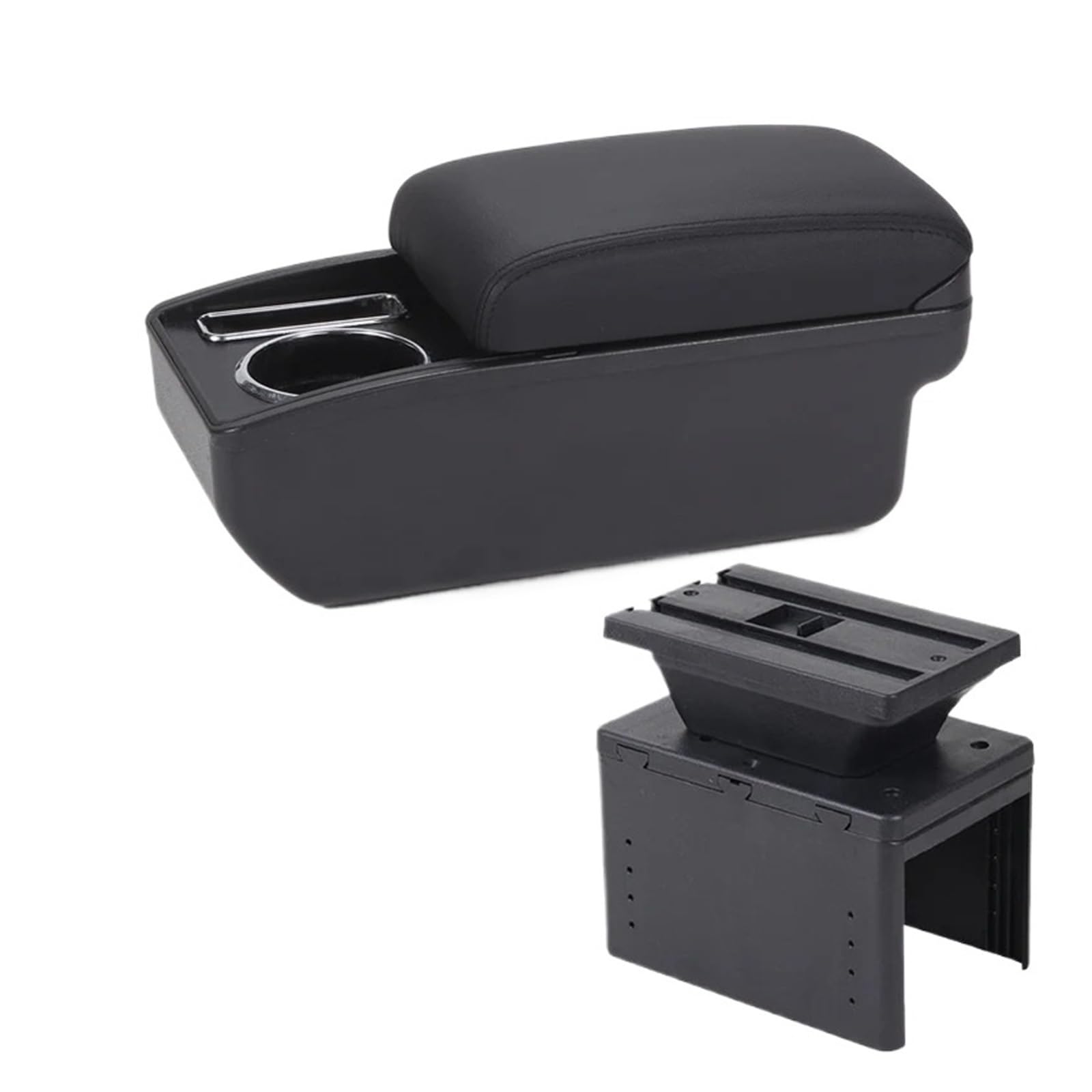 Hguvsjd Armrest Box Universal Armrest Storage Box Accessorie Modification Interior Retrofit Parts Dedicated Car Armrests(C Black line NO USB)