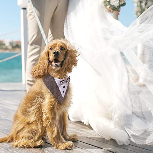 Kuoser Atmungsaktives Hundehalstuch für große Hunde, Fliege, Smoking, verstellbares Halstuch für Hochzeiten, Geburtstage und Partys, passend für mittelgroße bis große Hunde mit einem maximalen