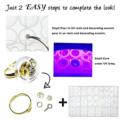 Cabochon Gem Jewelry Casting Epoxy Silicone Mold Triangle Oval Dome Teardrop Square Heart Round Irregular Stone Shapes, For Polymer Clay Craft, Uv Resin Pendant Earrings Making, 2 In Set #TOP5