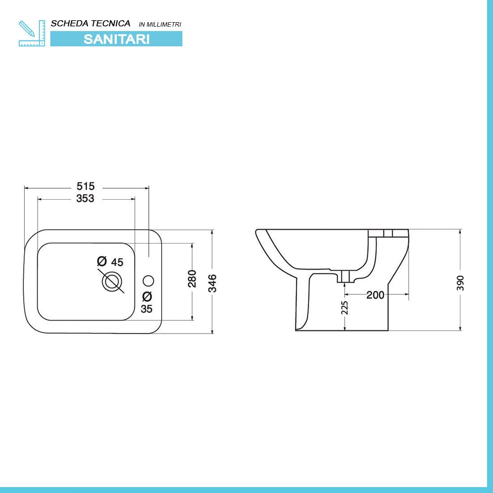 Zestaw sanitariów GINEVRA WC bidet lavabo 60 cm ceramika biały połysk