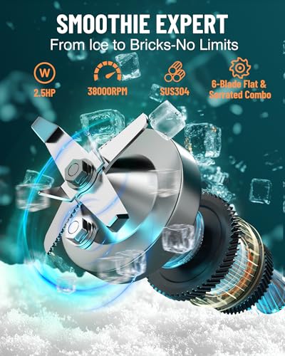 WantJoin Professional Commercial Blender With Shield Quiet Sound Enclosure 2200W Industries Strong and Quiet Professional-Grade Power, Self-Cleaning, Black image 6