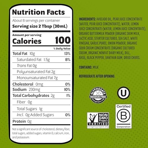 Chosen Foods Ranch Dressing, 237 ml.