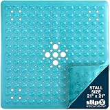 SlipX Solutions Deluxe Square Shower Mat - Aqua