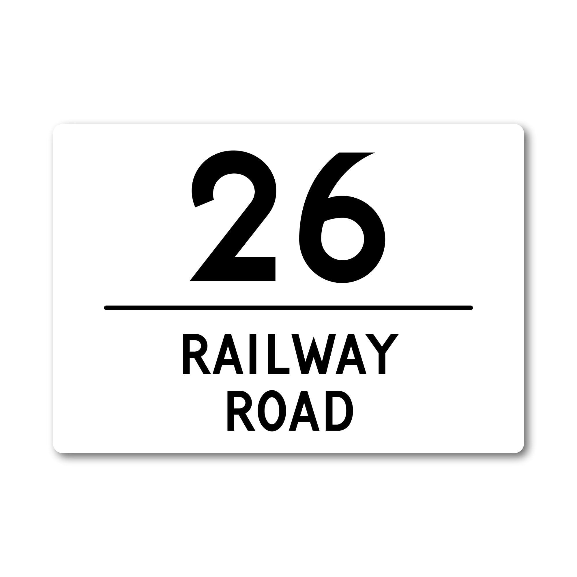 Personalised House Sign Metal Plaque. Name Plate. Custom Door Number, Street. Perfect for House Numbers, Street Names (A3 (405mm x 283mm), White)