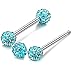 ORAZIO 6-8 Pcs 14G 316L Stainless Steel CZ Nipple Piercing Barbell Belly Button Ring for Women