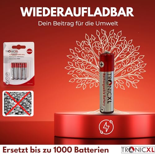 TronicXL 4 Stück Telefon Akku Akkus AAA für TELEKOM SPEEDPHONE 10 11 50 31 100 Siemens Gigaset Panasonic Mobilteil Wiederaufladbar Ersatz Telefonakkus Wiederaufladbarer Telefonakku Battery Batterie