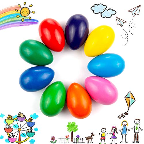 Comius Sharp Crayons de Bébé, 9 Couleurs Crayola Peinture Cire en Forme D'oeuf, Sûreté de Lavage et Non Toxiques pour pour Bébé Caryons pour Tout-Petits Jouets