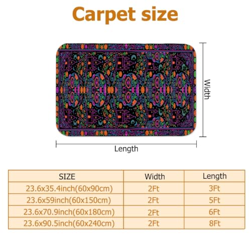 Alfombra de pasillo floral con estética de cachemira para el hogar 3