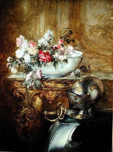 Affiches et gravures Antoine Vollon Nature morte au bol de fleurs toile 60x90cm