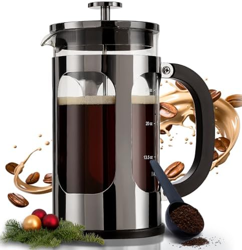 BAYKA French Press Coffee Maker, Easy to use,Large 304 Stainless ...