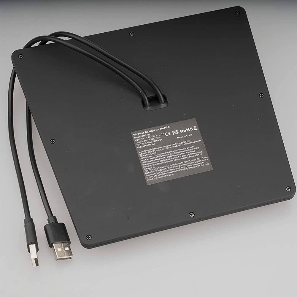 Almohadilla De Cargador De Coche InaláMbrico Para Tesla Model 3 2017-2020, USB Panel De Accesorios De Consola Central TeléFono InaláMbrico RáPida Smart carga InduccióN Pad