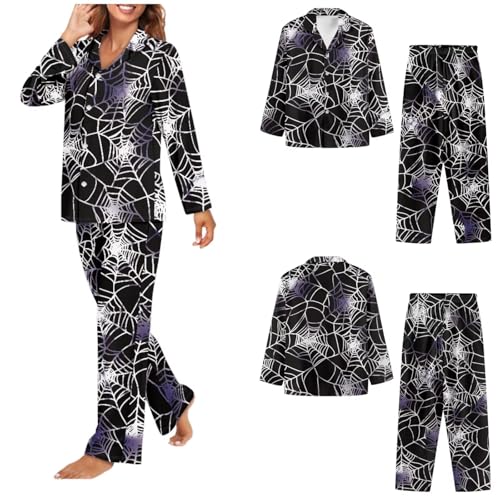 Halloween Pajamas Couples Matching Outfits Men Pajama Sets Long Sleeve Button Down Sleepwear Soft Pjs Lounge Sets with Pockets Sleep Wear Night Wear3