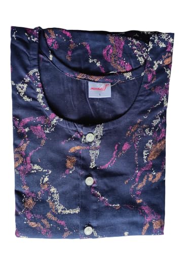 Image of MENMAII Women's [L-4XL] Full Open /Front Buttoned [a Kind of Adaptive Clothing] Multipurpose Nighty for Maternity /Pregnancy /Elderly /Patient /Feeding /Hospital Purpose Nighty Calf Length